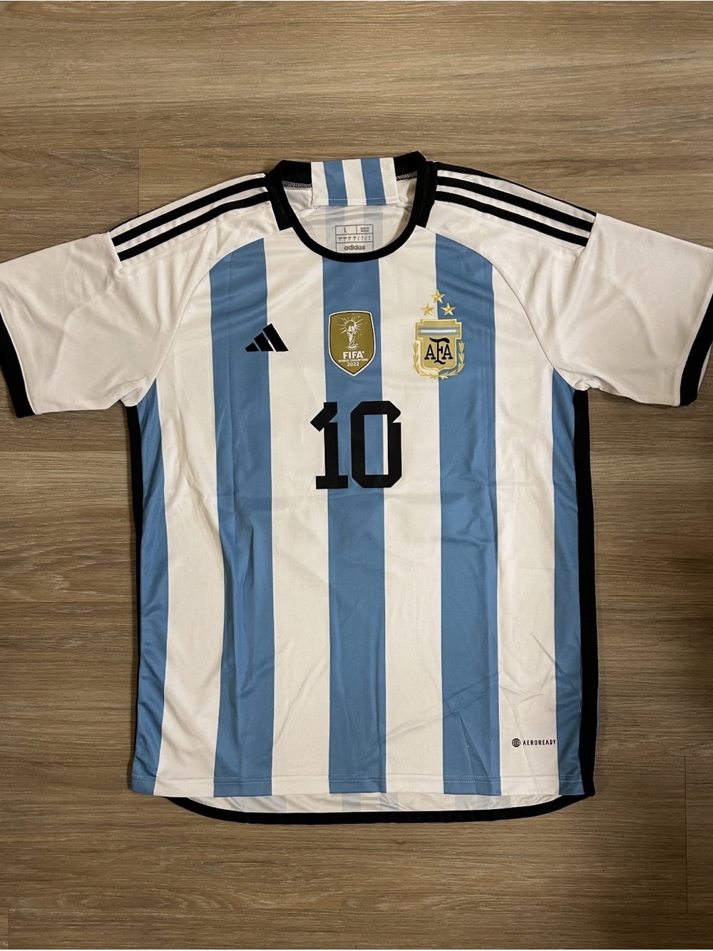 2022 Adidas Lionel Messi Argentina World Cup Home Kit Jersey